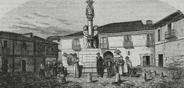 Spain, Leon, Market Fountain, dated in 1789