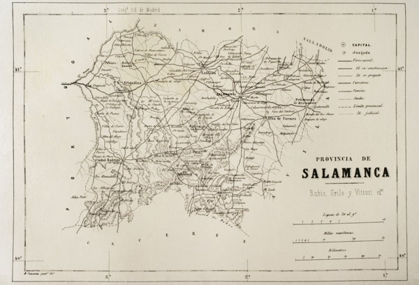 Spain, Map of the province of Salamanca