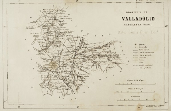Spain, Map of the province of Valladolid