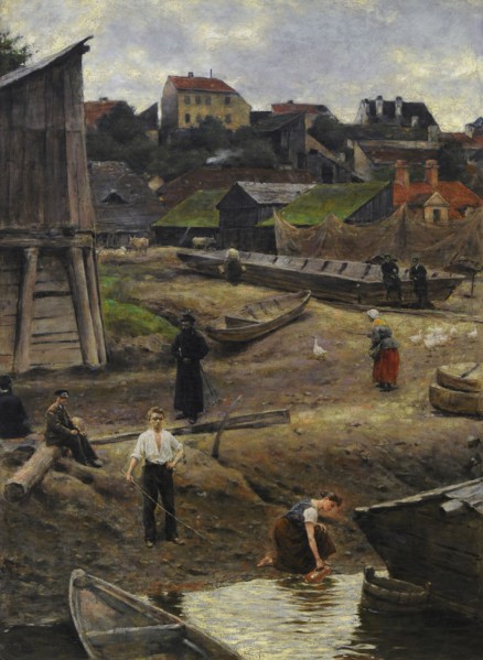 Aleksander Gierymski, Powisle, Riverbank of the Vistula in Warsaw, ca