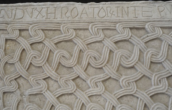 Ambo slabs with the names of Duke Svetoslav and Drzislav the Great Duke, from Kapitul, near Knin, 10th century