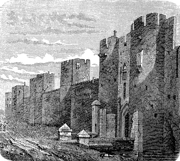 The fortress wall of Aigues Mortes in France in 1870  /  Die Festungsmauer von Aigues Mortes in Frankreich im Jahre 1870