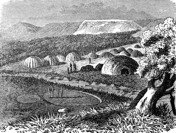 Camp of Comanche Indians in North America