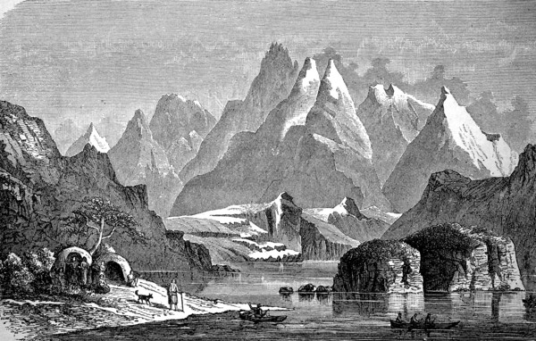Landscape at Admiralty Sound at the Strait of Magelhan
