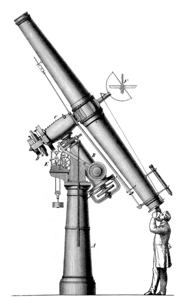 The large telescope in the private observatory of Mr
