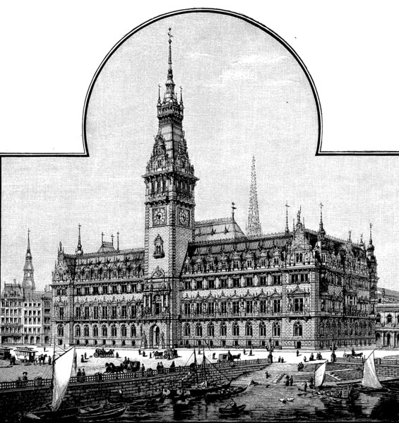 The design of the new city hall in Hamburg