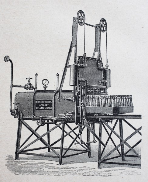 Machine for sterilizing bottles