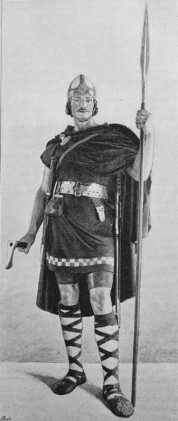 Statue of a Frankish warrior in the 6th century