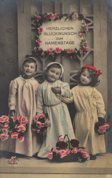 Historical congratulatory card for the name day