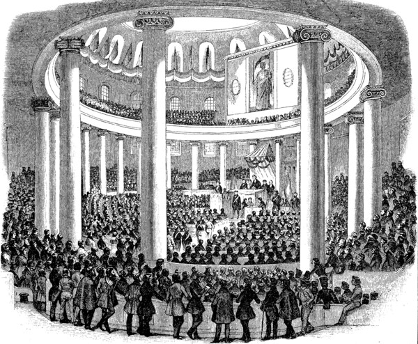 A meeting of the German National Assembly in St. Paul's Church in Frankfurt
