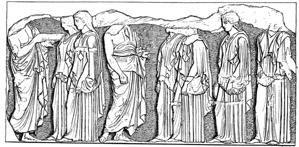 Athenian maidens of the eastern frieze of the Parthenon