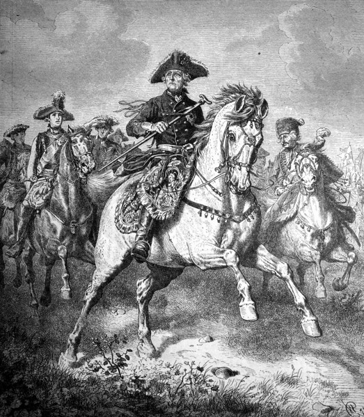 Frederick the Great with his generals on horseback