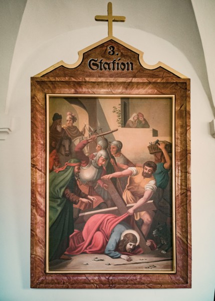 Stations of the Cross by an unknown artist in the handling of the Catholic pilgrimage church to the Holy Trinity in Kappl