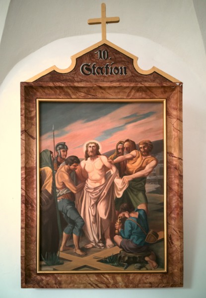 Stations of the Cross by an unknown artist in the handling of the Catholic pilgrimage church to the Holy Trinity in Kappl