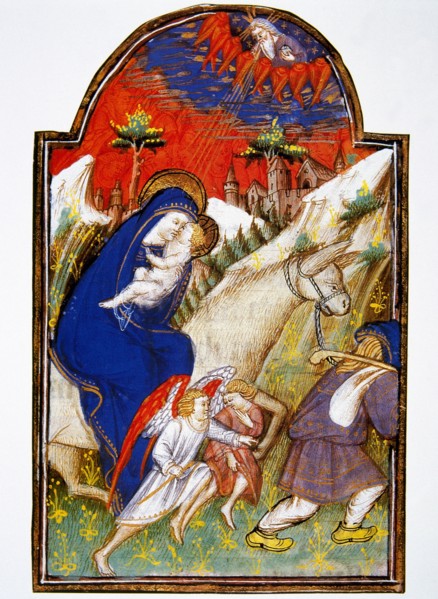 The Flight into Egypt, Miniature, Book of hours