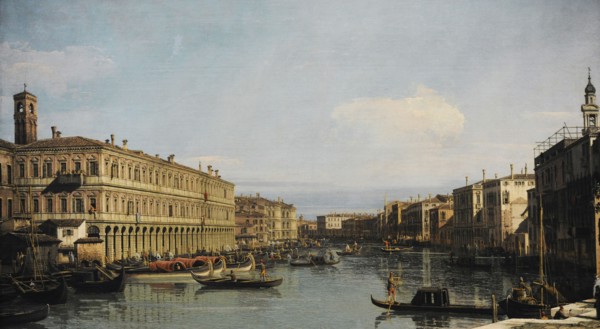 Canal Grande in Venice, View to the North Close to Rialto Bridge
