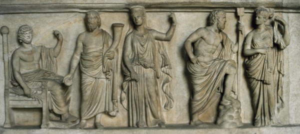 Assembly of the Gods. Jupiter, Pluto, Proserpina, Neptune and Amphitrite.