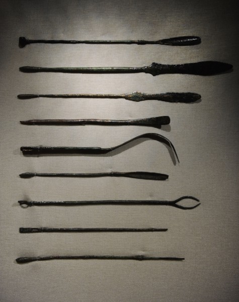 Instruments of a Roman doctor.