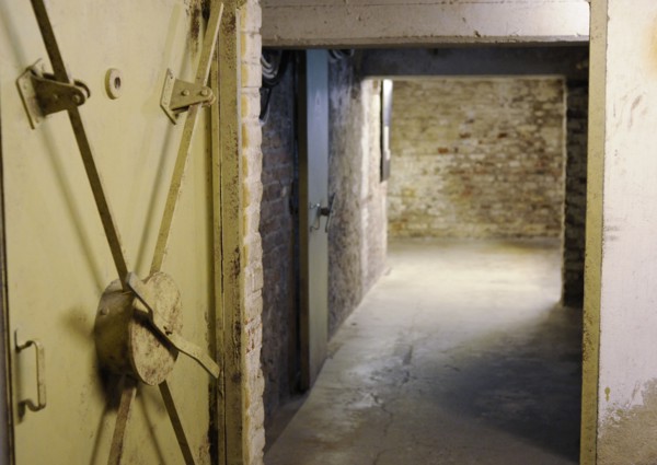 View of the area of the bunker with which was equipped to the basement of the building during its construction, before being used by the Gestapo.