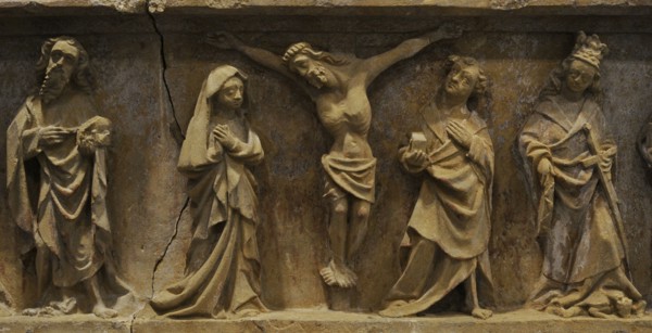 Retable. Crucifixion with Saints and a donor.