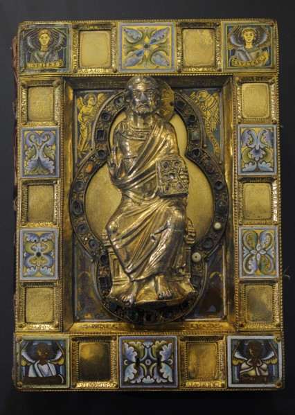 Golden book cover of a Carolingian Gospel Book.