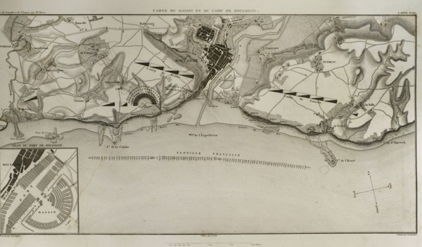 Napoleonic map of Boulogne-sur-Mer.