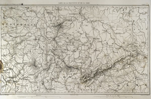 Napoleonic map of Franconia and Saxony.