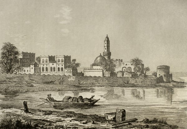 Yemen. Mocha. View of the city on the shores of the Red Sea.