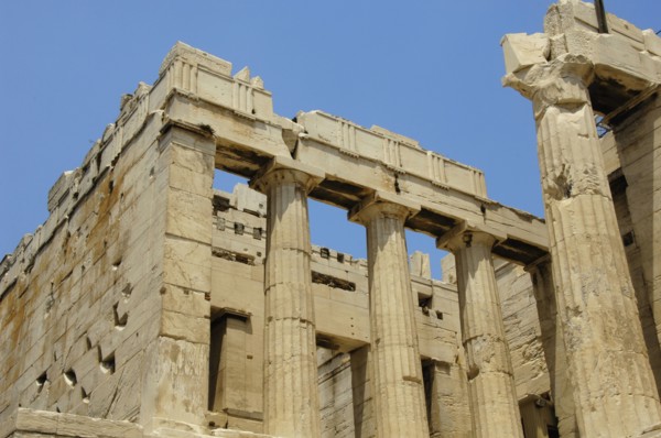 Monumental gateway to the Acropolis.