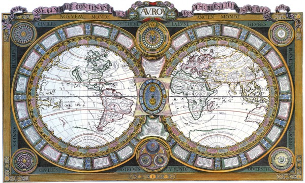 Golden Bordered Map of the World 1688