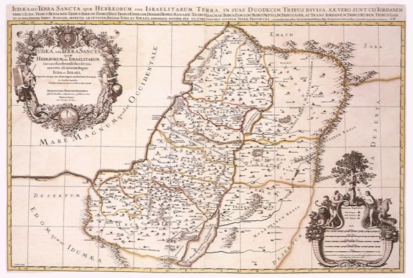Map of Israel's Twelve Tribes 1696
