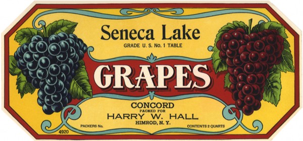 Black and Red Grape Label