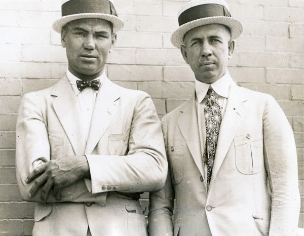 circa 1923, New York, NY - Heavyweight boxing Champion Jack Dempsey (left) and his manager Jack Kearns.