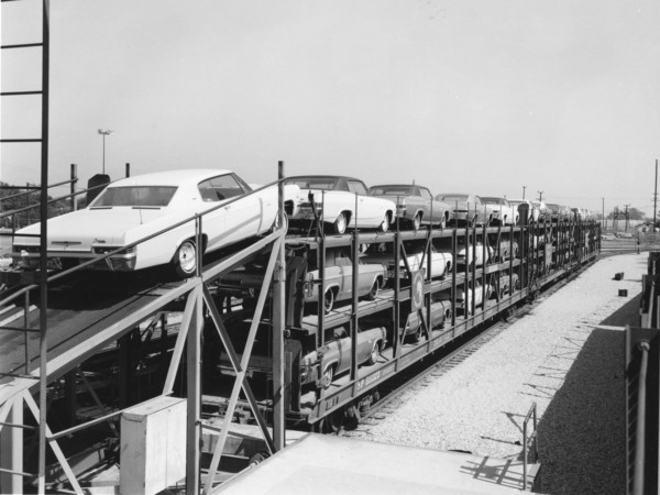 Chevrolets Loaded For Shipment By Rail