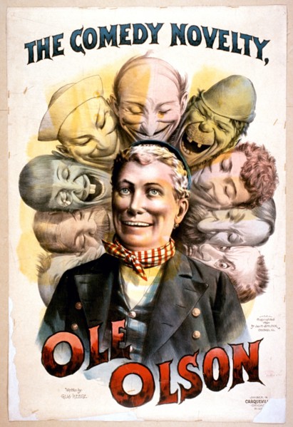 The comedy novelty, Ole Olson poster circa 1890.