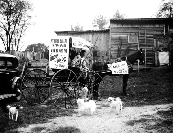Mrs. Lucy O'Leary will cast her first vote ever on November 3 at age 79, for Governor Landon of Virginia circa 1936.
