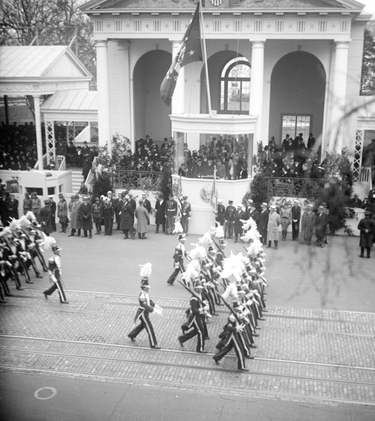 Franklin D. Roosevelt - Franklin D. Roosevelt inauguration. Parade and presidential viewing stand. Washington, D.C. circa March 4, 1933.