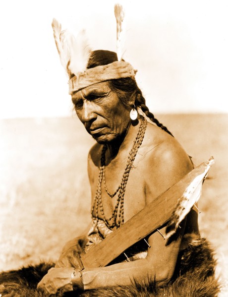 Edward S. Curtis Native American Indians - Fat Horse with insignia of a Blackfoot soldier circa 1927.
