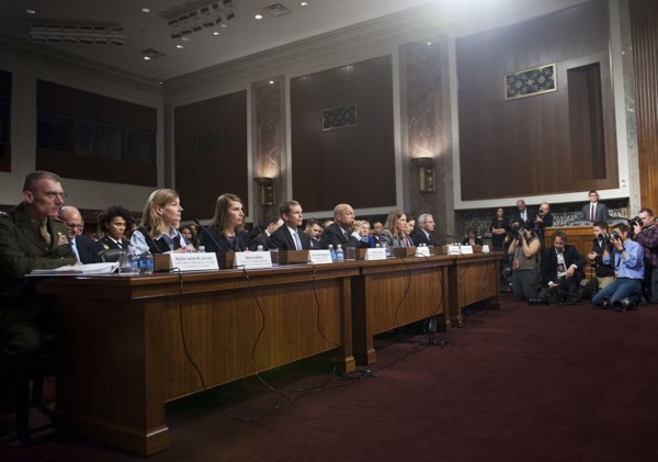 Secretary of Homeland Security Jeh Johnson testifies about the role and responsibility of the Department of Homeland Security in response to the Ebola outbreak in West Africa at a Senate Committee .