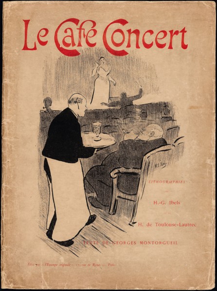1893 Art Work -  Portfolio Cover for Le Cafe-Concert Henri-Gabriel Ibels.