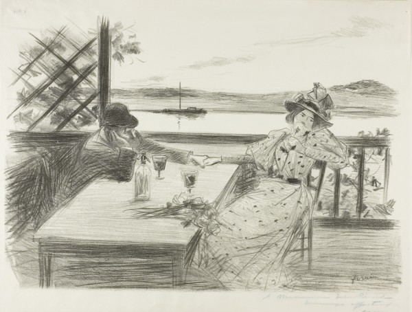 1893 Art Work -  The Arbor - Jean Louis Forain.