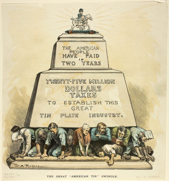 1892 Art Work -  The Great American Tin Swindle -William Allen Rogers.