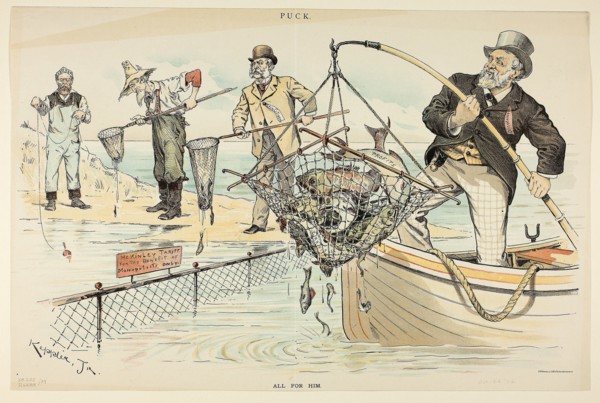 1892 Art Work -  All for Him - Joseph Keppler.
