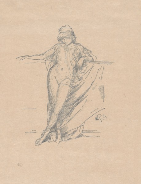1893 Art Work -  Little Draped Figure; Leaning - James McNeill Whistler.