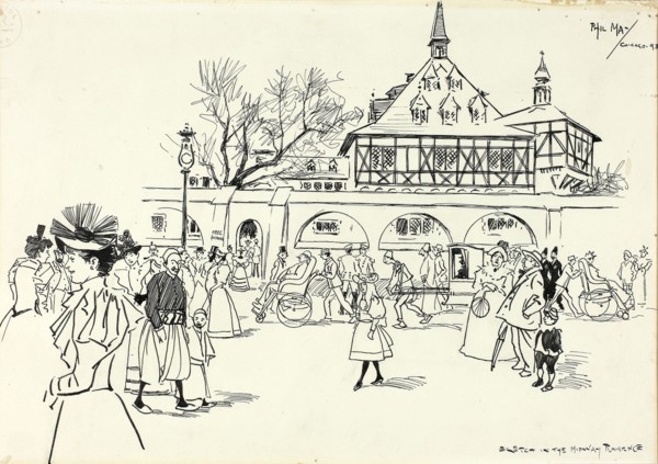 1893 Art Work -  Sketch in the Midway Plaisance - Philip William May.