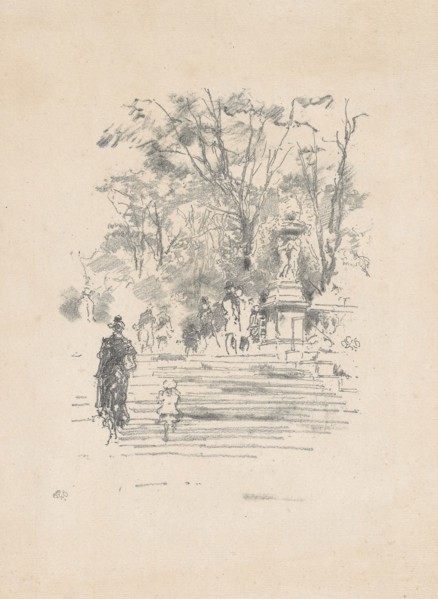 1893 Art Work -  The Steps; Luxembourg - James McNeill Whistler.