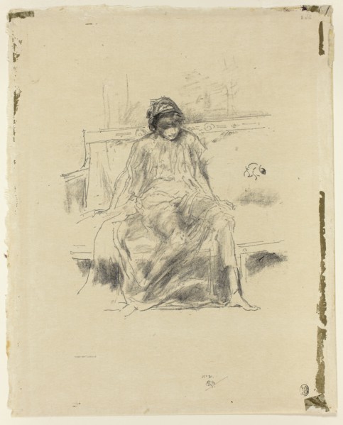 1893 Art Work -  The Draped Figure; Seated - James McNeill Whistler.