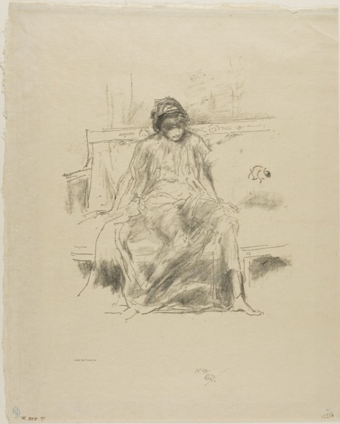 1893 Art Work -  The Draped Figure; Seated - James McNeill Whistler.