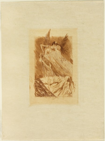 1893 Art Work -  Frontispiece to Les baisers morts - Felicien Rops.