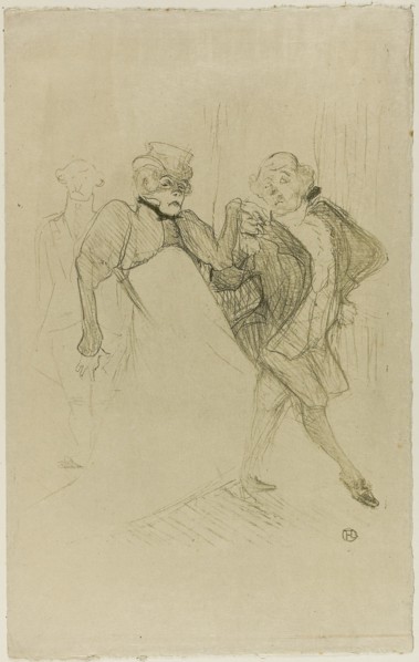 1893 Art Work -  Réjane and Galipaux; in Madame Sans-Gêne - Henri de Toulouse-Lautrec.